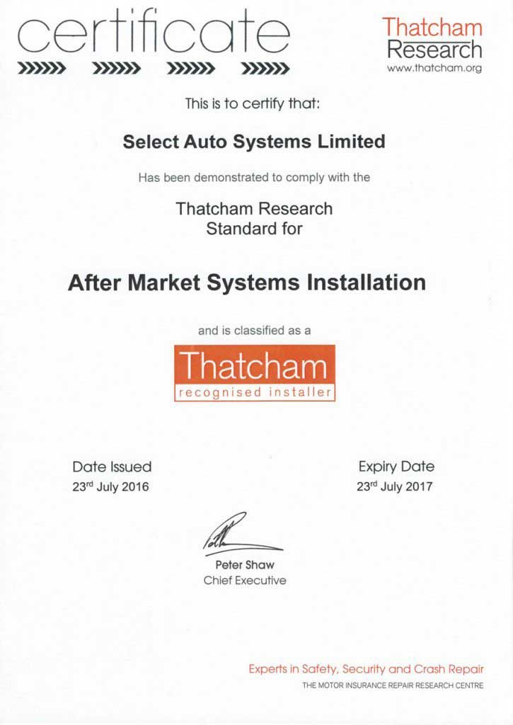 Thatcham accredited vehicle security installers